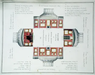 Hängeplan der Galerie von Sir John Leicester, Hill Street, um 1806